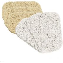 6 Pièces ,Tampon de Savon,Porte Savon,3 Jaunes et 3 Blanches,Savon Antidérapant,pour Prévenir la Prolifération des Bactéries dans la Salle de Bain
