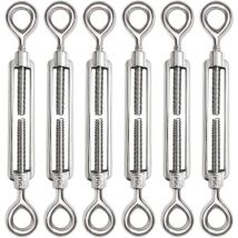 6 Pièces Tendeur Cable M6 Tendeur Cable Inox 304 Réglable Oeil de Ridoir et Oeil pour Tendeur de Fil Cable Acier Corde Crochet Tendeur Accessoires