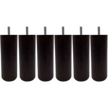 6 pieds cylindriques bois wengué 15 cm