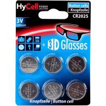 Piles lithium CR2025 3V (6 pces) - Hycell