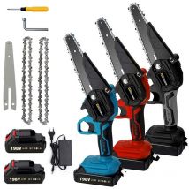 Gisam - 6 pulgadas 21V 2 batería 2PCS Cadena 850W 1800rpm Motosierras de batería - Rojo