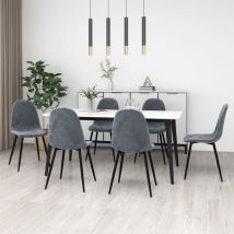 6 pz Sedie da Pranzo,Sedie da Salotto per Sala da Pranzo/Soggiorno,Sedie da Cucina Moderne Grigio Scuro in Velluto CNEIV891904 BonneVie
