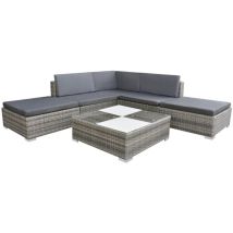 6 Pz Set Divani Da Giardino,salotti Da Giardino,set Salotto Da Esterno Con Cuscini In Polyrattan Grigio Vnein816919 Bonnevie