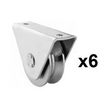 Estebro - 6 Roues gorge v sur roulement pour portail 20mm en applique - Ø80mm