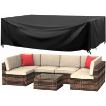 Rattantree - 6 Seater Garden Furniture Outdoor pe Rattan Patio Corner Sofa Set with Protection Cover Brown
