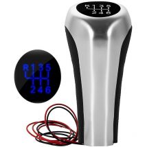 Woosien - 6 Speed Shift Knob W/led Blue Backlight Leather Shifter Lever Handle Stick For E46 E90 E91 E92 X1 x