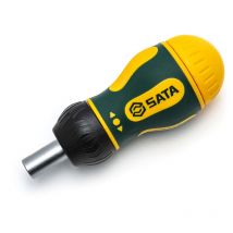 Sata - Stubby-Ratschenschraubendreher mit Bit-Magazin, 6-teilig