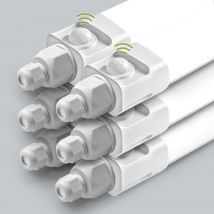 6 Stück,LED Feuchtraumleuchte 60cm mit Bewegungsmelder,18W 1800LM 4000K Deckenleuchte Sensor Röhre,Linkable Werkstattlampe,Wasserfest IP65 LED