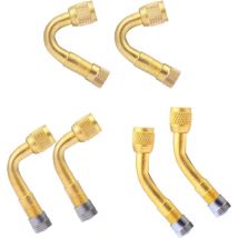 Memkey - 6 Stück Reifenventilverlängerung 45° 90° 135° Reifenventiladapter, Reifenventil-Winkelverlängerung, Luftreifen-Ventilverlängerung,
