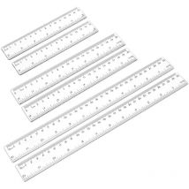 6 Stück Transparente Kunststoff Gerade Lineals Flexibel Präzision Lineal Messwerkzeug Bruchsicheres Durchsichtiges mit Beidseitiger Skalierung für