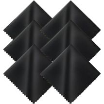 6-teiliges Brillenreinigungstuch-set – Schwarz, 15 X 18 Cm, Mikrofasertuch Zur Bildschirmreinigung Von Brillen
