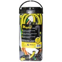 Tendeur sandow – KBS6-CB – 6 tendeurs avec crochet inversé – Longueur : 60cm, 80cm, 100cm – Kapital Tools