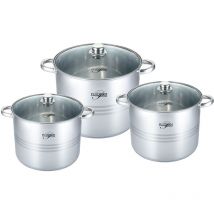Cofi 1453 - 6 tlg 18/10 Edelstahl Kochgeschirr Induktion 22/24/26cm Universalkochset Kochtopf Topf Set Deckel Gastronomie