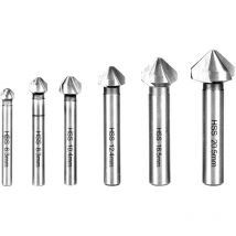6 tlg 90° 3 Flute hss Kegelsenkersatz Anfassen Versenkbohrer 1/4' 6-Kanntschaft Senker Senkbohrer Versenker-Bit Kegelsenker Satz -