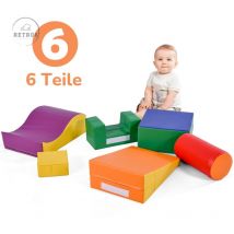 Retrok - 6 tlg Briques géantes pour se défouler & grimper Grandes briques pour enfants. Escalier et toboggan pour enfants - Jouets pour grimper,