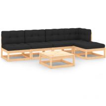 Minkurow - 6-tlg. Garten-Lounge-Set mit Kissen Massivholz Kiefer vidaXL