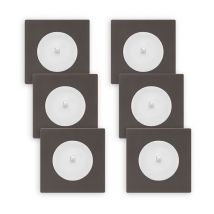 Fontini - 6 va-et-vient blanc glossy dom + 6 plaques simples taupe