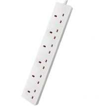 6 Gang Extension Leads 2M white 13A