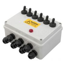 Pisces - 6 Way Garden Switch Box - with Neon Indicator Light
