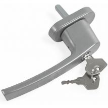Tectake - 6 window handles lockable - window locks, lever handle, metal window handle - silver - silver