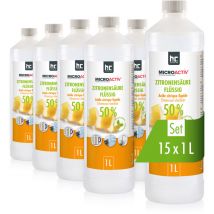 Höfer Chemie Gmbh - microactiv Acide citrique liquide 15x1L - Détartrant puissant pour machines à café, bouilloires et douches entièrement
