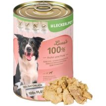 12 x 400 g Lecker.Pet Luna's 100 % Huhn und Pute Hundefutter Nassfutter