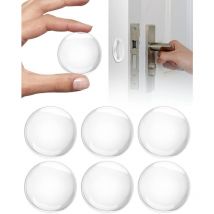 Linghhang - 6 x Butée de Poignée de Porte Murale, Butée de Porte Murale Transparent, Coussin de Protection Murale Ronde, Tampon Porte, Butee de Porte
