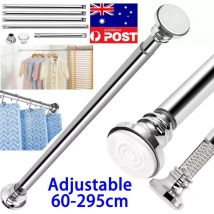 60-295cmAdjustable Curtain Tension Rod Extendable Rack Shower Wind Curtain Closet Pole