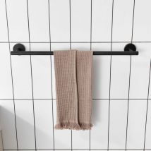 60 cm Handtuchhalter Edelstahl 2 Montagearten, schwarz Handtuchstange