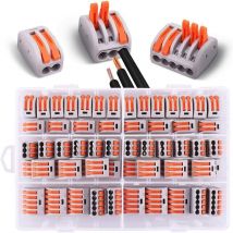 60 connecteurs électriques avec levier de fonctionnement, 30 pinces 2 voies, 20 pinces 3 voies, 10 pinces 5 voie,connecteur de câble,serre-câbles