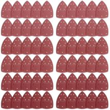 60 Feuilles Abrasives pour Ponceuse,Triangles Papier Poncage Ponceuse Mouse,Papier Abrasif pour Ponceuse à Souris pour Ponceuses Bosch