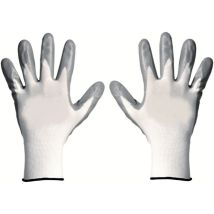 FAR - 60 paia di guanti da lavoro spalmati nylon nitrile misura 9 guanto coppia bianchi 0WGra