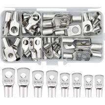 60 pcs Cosses électrique Trou Boulon en Cuivre étamé Anneau à Sertir Bornes