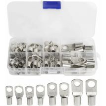 Sjqka - 60 Pcs Cosses Électrique Trou boulon en Cuivre Étamé Connecteurs sc à sertir/souder pour câble de 6mm2 8mm2 10mm2 16mm2 25mm2
