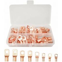60 Pcs Cosses Électrique Trou boulon en Cuivre Étamé Connecteurs sc à sertir/souder pour câble de 6mm2 8mm2 10mm2 16mm2 25mm2 Or