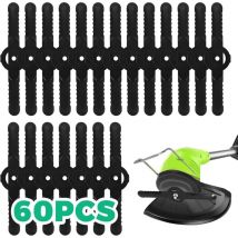 60 Pcs Lames en Plastique de Rechange, 14cm Débroussailleuse en Plastique Lot Lame Débroussailleuses à Gazon, Lames Coupe Bordure sans Fil de