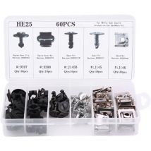 60 pièces 5 types Moteur de Undertray Cover Bottom Clip de fixation du Bouclier de Voiture
