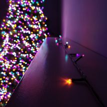 Premier Decorations - 600 led 60m Premier Christmas Indoor Outdoor Multi Function Battery Operated String Lights with Timer in Rainbow