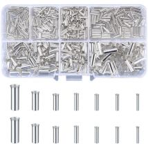 600 Pièces Connecteurs Bout à Bout Non Isolés, Kit de Cosses Électriques a Sertir, Kit de Terminaison de Sertissage de Câble de Virole