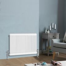 NRG - 600 x 1010 mm Traditional White Horizontal Cast Iron Radiator Double Column