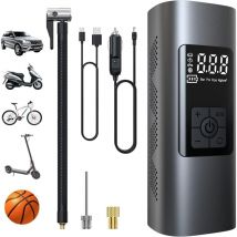 Vuszr - 6000mAh Mini Pompe à Air Électrique, Compresseur à Air Portatif Gonfleur Pneus sans Fil 150PSI avec écran lcd Numérique, Pompe a Velo