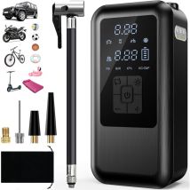 6000mAh Mini Pompe à Air Électrique,Compresseur à Air Portatif Gonfleur Pneus sans Fil 150PSI 4 Modes ,avec Affichage Numérique Lumière LED et