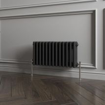 Aica Sanitaire - Biubiubath Traditional Cast Iron Style Radiator Horizontal 3 Column Black 300x605mm