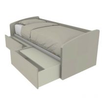 Canapé-lit simple avec tiroirs : votre gain de place 3 en 1 - Cappuccino écru