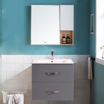Aquariss - 600mm Grey Minimalist Bathroom Cabinet Vanity Sink Unit Furniture