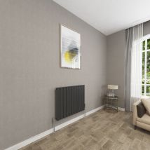 Sky Bathroom - Black Single Radiator Horizontal Fat High Heat Conduction Radiator 600x748mm, Suitable For Multiple Rooms