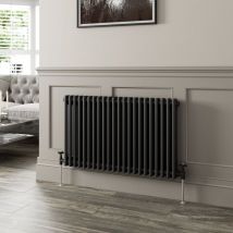 Galiflo - Traditional Black Collosseum Column Radiators Vertical Horizontal 600 x 1010mm Double Column Horizontal - Black