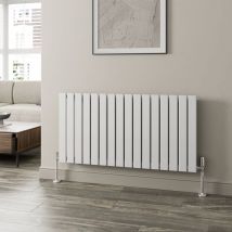 White Flat Panel Designer Radiator Vertical Horizontal 600 x 1212mm Single Panel