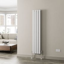 Galiflo - White Flat Panel Designer Radiator Vertical Horizontal 1600 x 304mm Double Panel - White