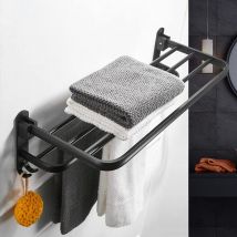 60×21×17CM Porte-serviettes simple en aluminium espace aluminium mat noir